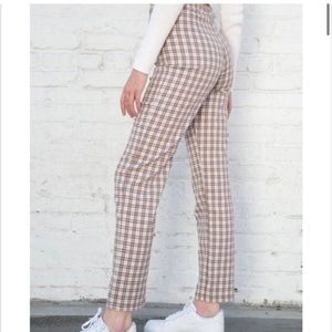 Brandy Melville Brown Plaid Cropped Pants